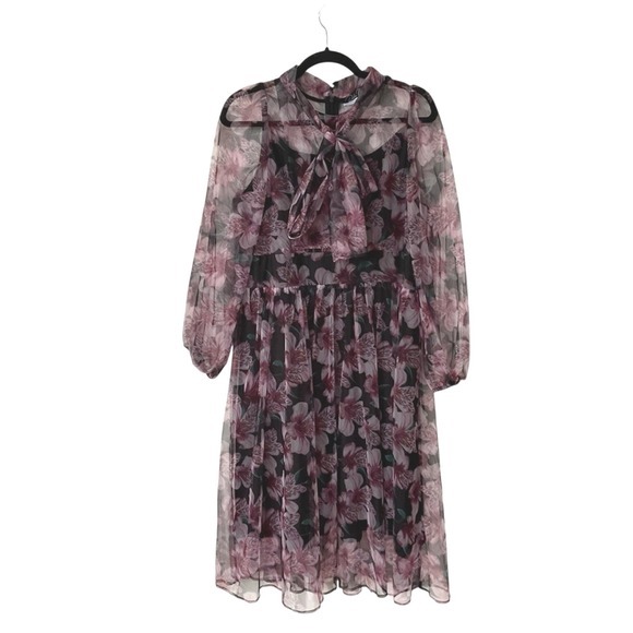 Dalia Dresses & Skirts - Dalia Macphee Floral dress purple ‎ and Black